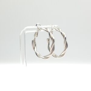 Chic Silver Twisted Hoop Earrings